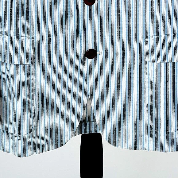 Brooks Brothers men’s sport coat blazer jacket linen blend vertical stripe M